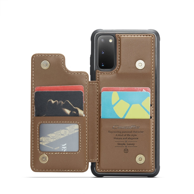 For Samsung Galaxy S20 CaseMe C22 Card Slots Holder RFID Anti-theft Phone Case(Brown) - Galaxy Phone Cases by CaseMe | Online Shopping UK | buy2fix