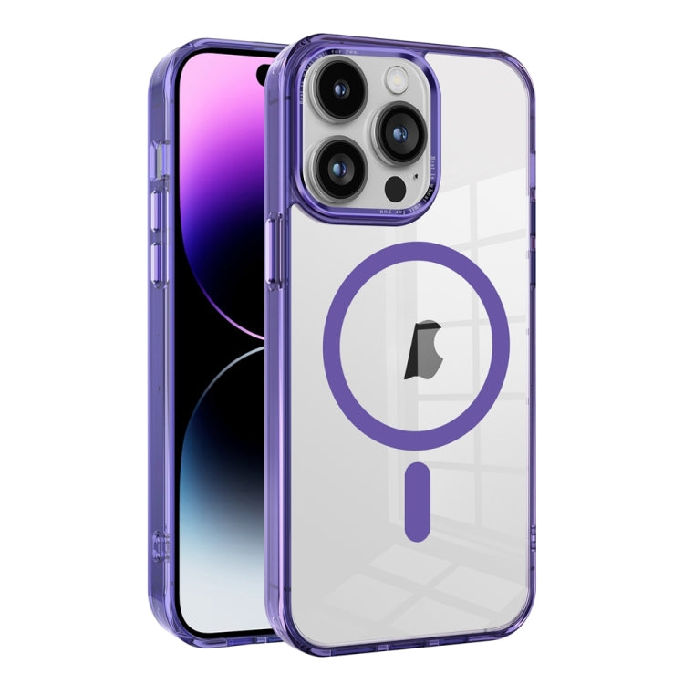 For iPhone 14 Pro Max Ice Color Magnetic Series PC + Acrylic Magsafe Phone Case(Purple) - iPhone 14 Pro Max Cases by buy2fix | Online Shopping UK | buy2fix