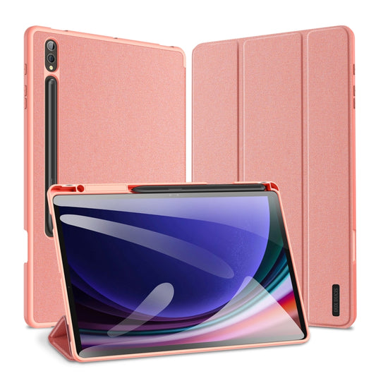 For Samsung Galaxy Tab S10+ DUX DUCIS Domo Series Magnetic Flip Leather Tablet Case(Pink) - Other Galaxy Tab PC by DUX DUCIS | Online Shopping UK | buy2fix