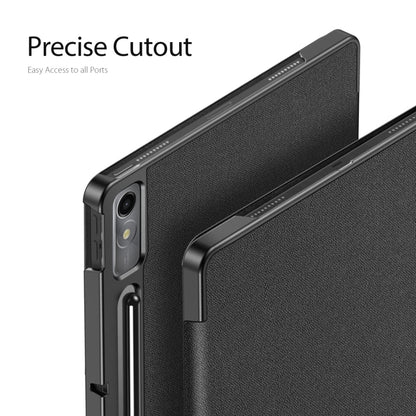 For Lenovo Tab P12 12.7 2023 DUX DUCIS Domo Series Magnetic Flip Leather Tablet Case(Black) - Lenovo by DUX DUCIS | Online Shopping UK | buy2fix
