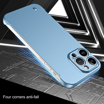 For iPhone 12 Frameless Metallic Paint Hybrid PC Phone Case(Space Silver) - iPhone 12 / 12 Pro Cases by buy2fix | Online Shopping UK | buy2fix