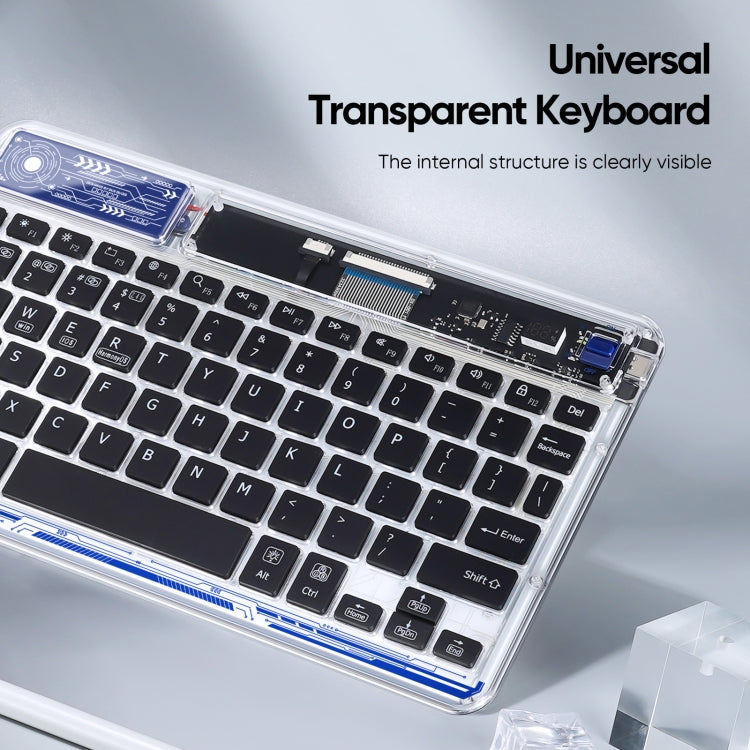 DUX DUCIS CK Series Crystal Transparent Wireless Bluetooth Keyboard - Universal Keyboard by DUX DUCIS | Online Shopping UK | buy2fix