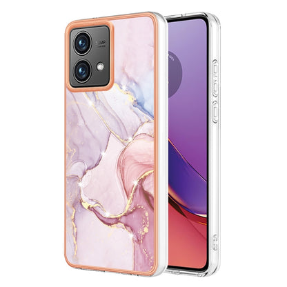 For Motorola Moto G84 Electroplating Marble Dual-side IMD Phone Case(Rose Gold 005) - Motorola Cases by buy2fix | Online Shopping UK | buy2fix