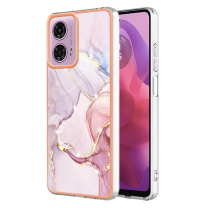 For Motorola Moto G24 4G / G04 4G Electroplating Marble Dual-side IMD Phone Case(Rose Gold 005) - Motorola Cases by buy2fix | Online Shopping UK | buy2fix