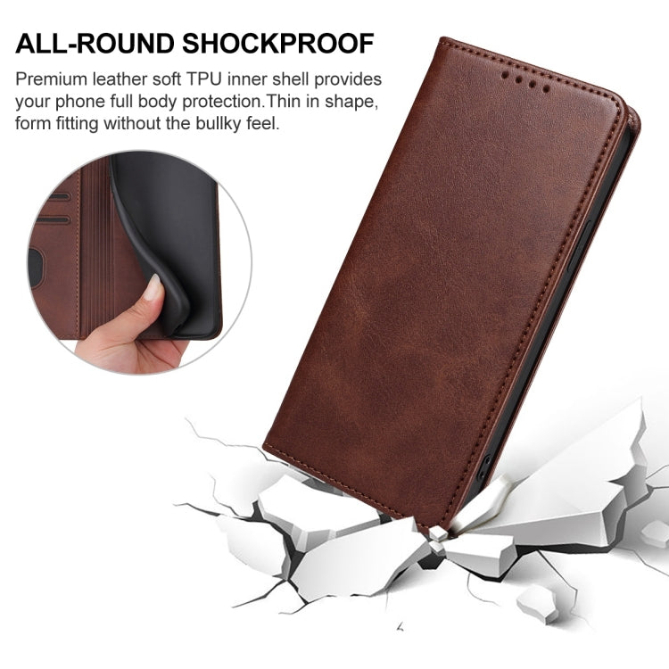 For vivo X100 Pro Magnetic Closure Leather Phone Case(Brown) - X100 Pro Cases by buy2fix | Online Shopping UK | buy2fix