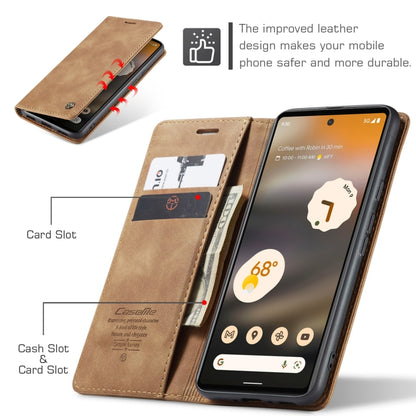 For Google Pixel 6A CaseMe 013 Multifunctional Horizontal Flip Leather Phone Case(Brown) - Google Cases by CaseMe | Online Shopping UK | buy2fix