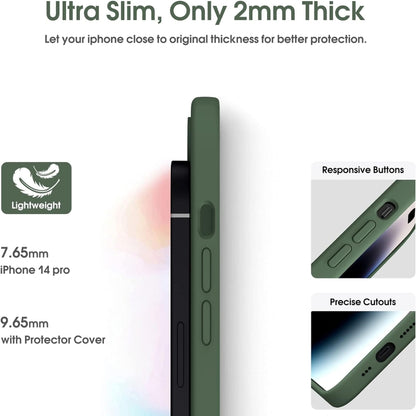 For iPhone 16 Pro Max Microfiber Liquid Silicone Shockproof Phone Case(Dark Green) - iPhone 16 Pro Max Cases by buy2fix | Online Shopping UK | buy2fix