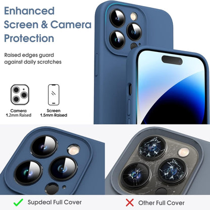 For iPhone 16 Plus Microfiber Liquid Silicone Shockproof Phone Case(Blue) - iPhone 16 Plus Cases by buy2fix | Online Shopping UK | buy2fix