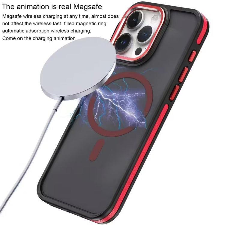 For iPhone 14 Pro Two-color Frosted MagSafe Magnetic Phone Case(Black) - iPhone 14 Pro Cases by buy2fix | Online Shopping UK | buy2fix