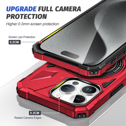 For iPhone 14 Pro Max MagSafe Magnetic Shockproof Phone Case with Ring Holder(Red) - iPhone 14 Pro Max Cases by buy2fix | Online Shopping UK | buy2fix