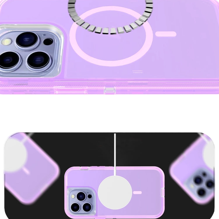 For iPhone 15 Plus Shockproof MagSafe Magnetic Phone Case(Transparent Purple) - iPhone 15 Plus Cases by buy2fix | Online Shopping UK | buy2fix