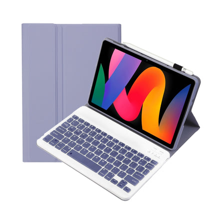 For Xiaomi Redmi Pad SE 11 inch A0N9 Lambskin Texture Ultra-thin Detachable Bluetooth Keyboard Leather Case(Purple) - Others Keyboard by buy2fix | Online Shopping UK | buy2fix
