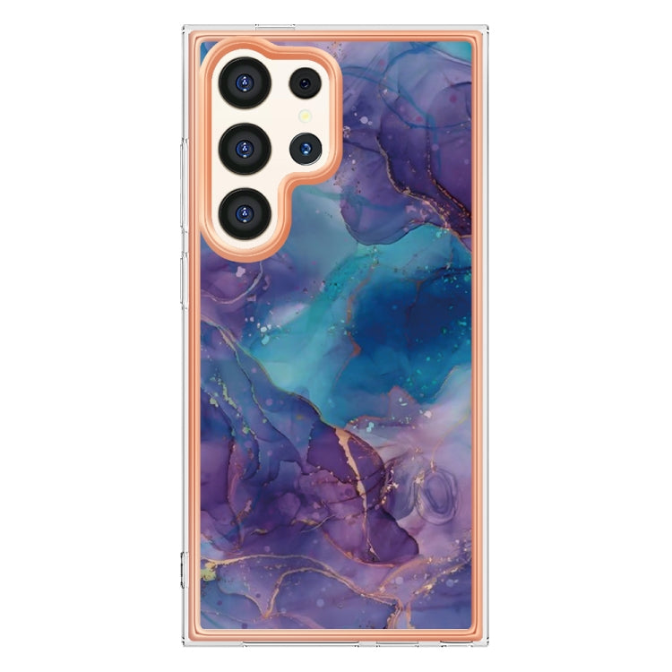 For Samsung Galaxy S24 Ultra 5G Electroplating Marble Dual-side IMD Phone Case(Purple 016) - Galaxy S24 Ultra 5G Cases by buy2fix | Online Shopping UK | buy2fix