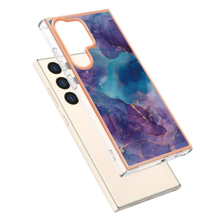 For Samsung Galaxy S24 Ultra 5G Electroplating Marble Dual-side IMD Phone Case(Purple 016) - Galaxy S24 Ultra 5G Cases by buy2fix | Online Shopping UK | buy2fix