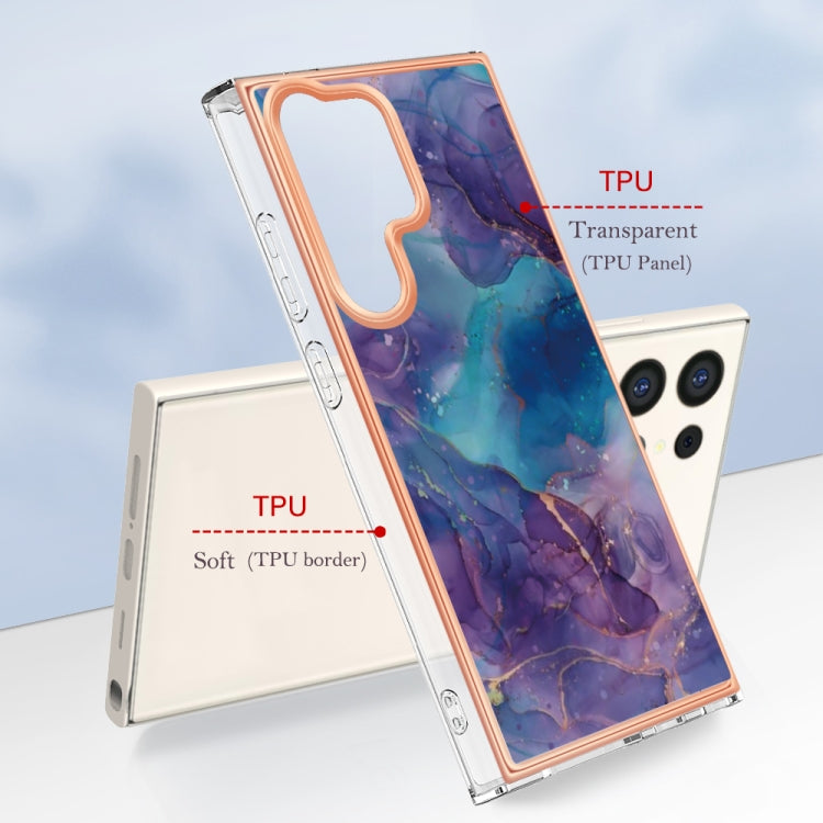 For Samsung Galaxy S24 Ultra 5G Electroplating Marble Dual-side IMD Phone Case(Purple 016) - Galaxy S24 Ultra 5G Cases by buy2fix | Online Shopping UK | buy2fix