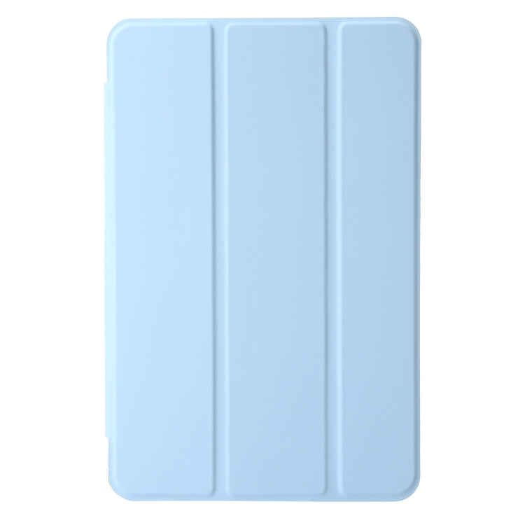 For Samsung Galaxy Tab A9 3-Fold Clear Acrylic Leather Tablet Case(Ice Blue) - Galaxy Tab A9 by buy2fix | Online Shopping UK | buy2fix