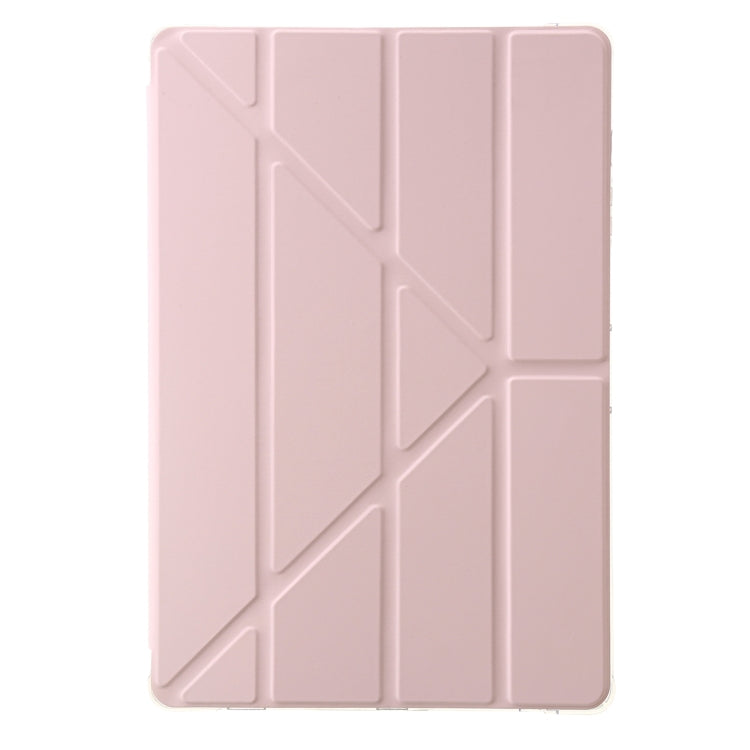 For Samsung Galaxy Tab S9 Clear Acrylic Deformation Leather Tablet Case(Pink) - Galaxy Tab S9 Cases by buy2fix | Online Shopping UK | buy2fix