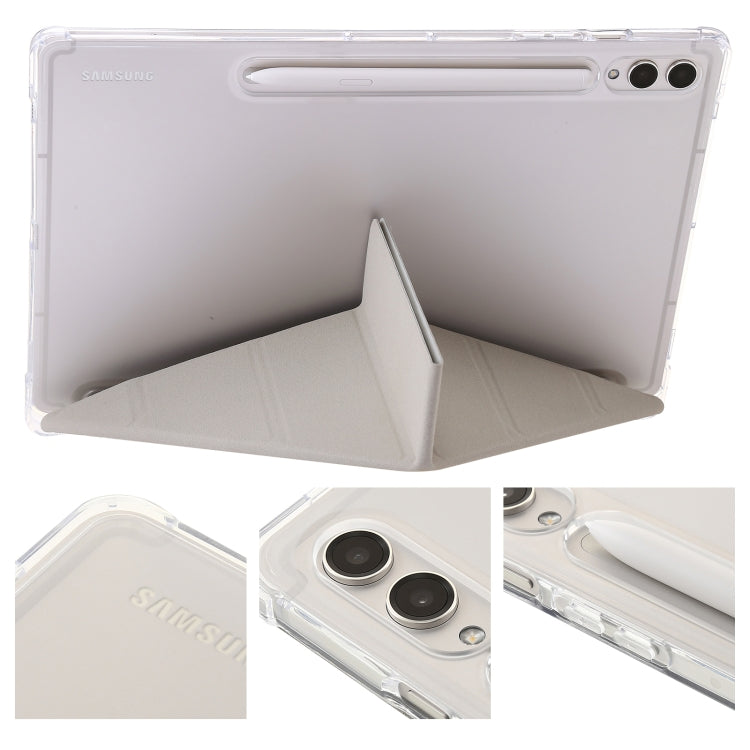 For Samsung Galaxy Tab S9 FE Clear Acrylic Deformation Leather Tablet Case(Grey) - Galaxy Tab S9 FE by buy2fix | Online Shopping UK | buy2fix