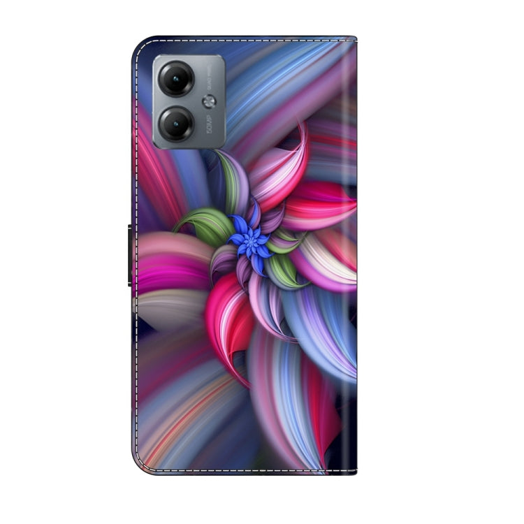 For Motorola Moto G14 Crystal 3D Shockproof Protective Leather Phone Case(Colorful Flower) - Motorola Cases by buy2fix | Online Shopping UK | buy2fix