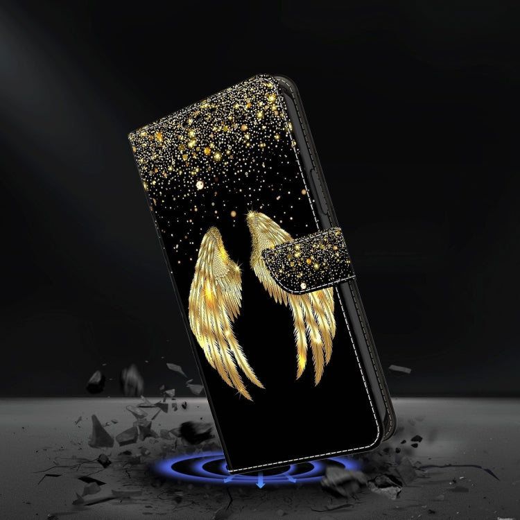 For Motorola Moto G24 Crystal 3D Shockproof Protective Leather Phone Case(Golden Wings) - Motorola Cases by buy2fix | Online Shopping UK | buy2fix