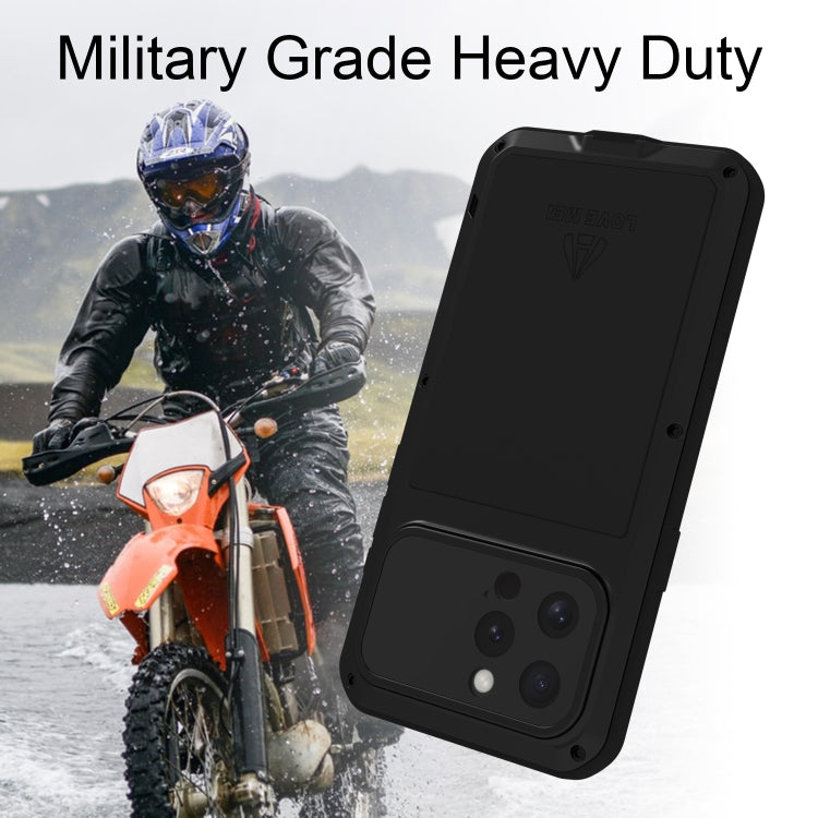 For iPhone 16 Pro Max LOVE MEI Metal Shockproof Life Waterproof Dustproof Phone Case(Army Green) - iPhone 16 Pro Max Tempered Glass by LOVE MEI | Online Shopping UK | buy2fix