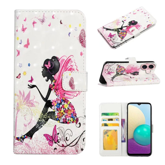 For iPhone 16 Oil Embossed 3D Drawing Leather Phone Case(Flower Fairy) - iPhone 16 Cases by buy2fix | Online Shopping UK | buy2fix