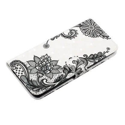 For iPhone 16 Plus Oil Embossed 3D Drawing Leather Phone Case(Lace Flower) - iPhone 16 Plus Cases by buy2fix | Online Shopping UK | buy2fix