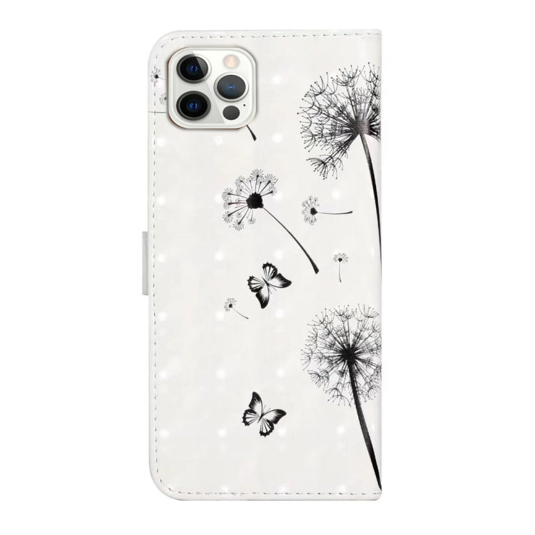 For iPhone 16 Pro Oil Embossed 3D Drawing Leather Phone Case(Couple Dandelion) - iPhone 16 Pro Cases by buy2fix | Online Shopping UK | buy2fix