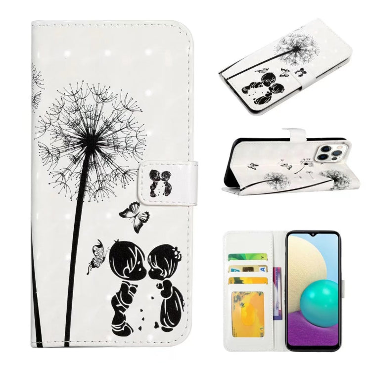 For iPhone 16 Pro Max Oil Embossed 3D Drawing Leather Phone Case(Couple Dandelion) - iPhone 16 Pro Max Cases by buy2fix | Online Shopping UK | buy2fix