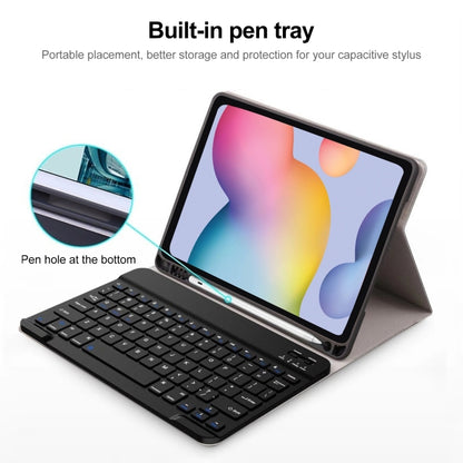 For Samsung Galaxy Tab S9 FE Square Cap Bluetooth Keyboard Leather Case with Pen Slot(Dark Green) - Samsung Keyboard by buy2fix | Online Shopping UK | buy2fix