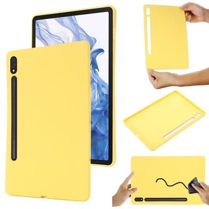 For Samsung Galaxy Tab S9 Pure Color Liquid Silicone Shockproof Tablet Case(Yellow) - Galaxy Tab S9 Cases by buy2fix | Online Shopping UK | buy2fix