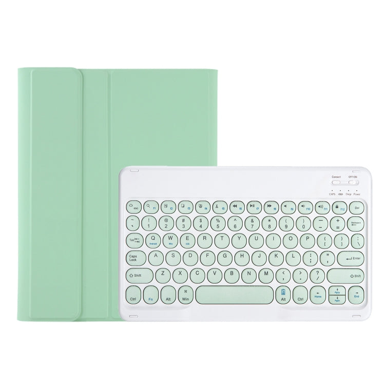 For Samsung Galaxy Tab A9+ X210/X215/X215 YA09B Candy Color TPU Round Keycap Bluetooth Keyboard Leather Case with Pen Slot(Light Green) - Samsung Keyboard by buy2fix | Online Shopping UK | buy2fix