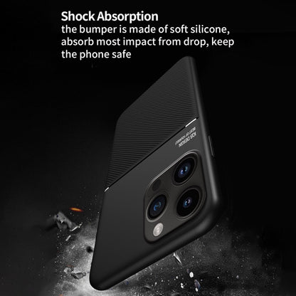 For iPhone 16 Pro Max Classic Tilt Strip Grain Magnetic Shockproof PC + TPU Phone Case(Black) - iPhone 16 Pro Max Cases by buy2fix | Online Shopping UK | buy2fix