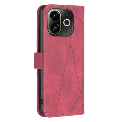 For Tecno POP 9 5G / Spark 30C 5G Magnetic Buckle Rhombus Texture Leather Phone Case(Red) - Tecno Cases by buy2fix | Online Shopping UK | buy2fix