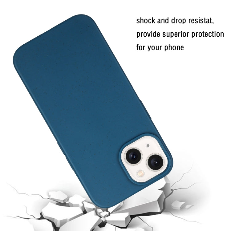 For iPhone 15 Plus Wheat MagSafe Magnetic Straw Material + TPU Phone Case(Blue) - iPhone 15 Plus Cases by buy2fix | Online Shopping UK | buy2fix