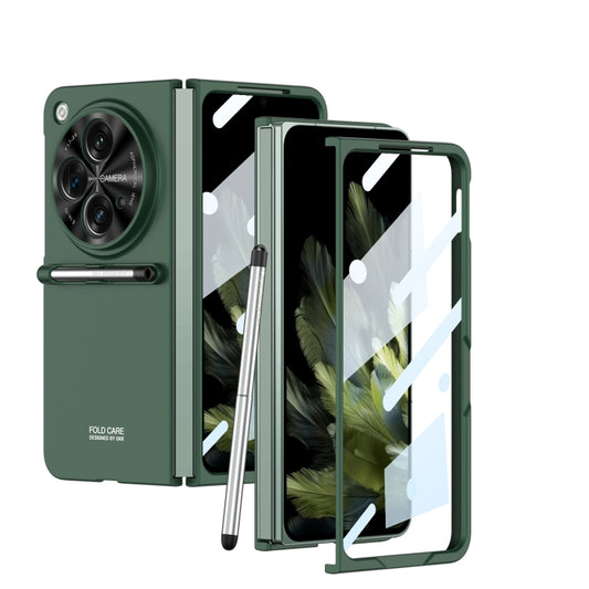 For OPPO Find N3 / OnePlus Open GKK Ultra-thin Full Coverage Phone Flip Case with Pen(Green) - Find N3 Cases by GKK | Online Shopping UK | buy2fix