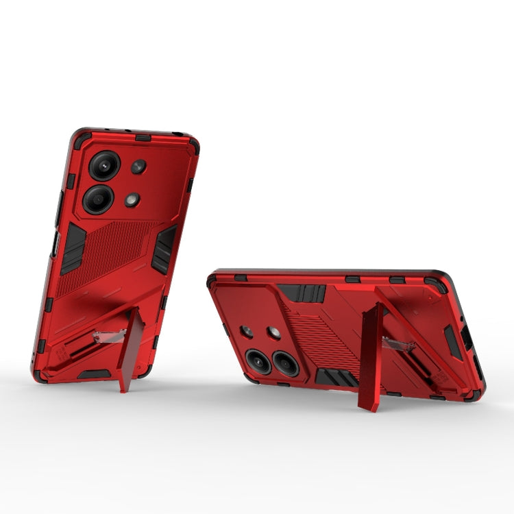 For Xiaomi Redmi Note 13R Pro 5G Punk Armor 2 in 1 PC + TPU Phone Case with Holder(Red) - Xiaomi Cases by buy2fix | Online Shopping UK | buy2fix