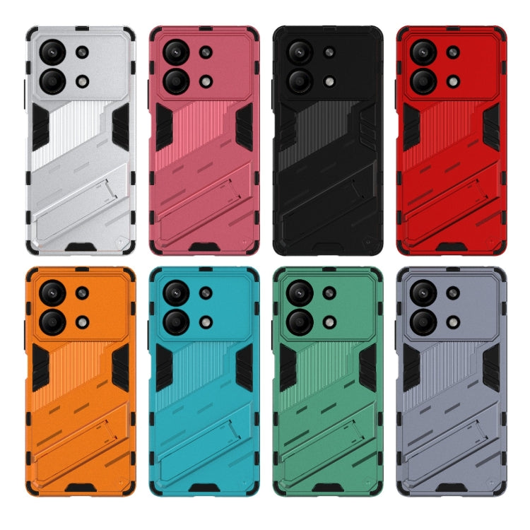 For Xiaomi Redmi Note 13R Pro 5G Punk Armor 2 in 1 PC + TPU Phone Case with Holder(Red) - Xiaomi Cases by buy2fix | Online Shopping UK | buy2fix