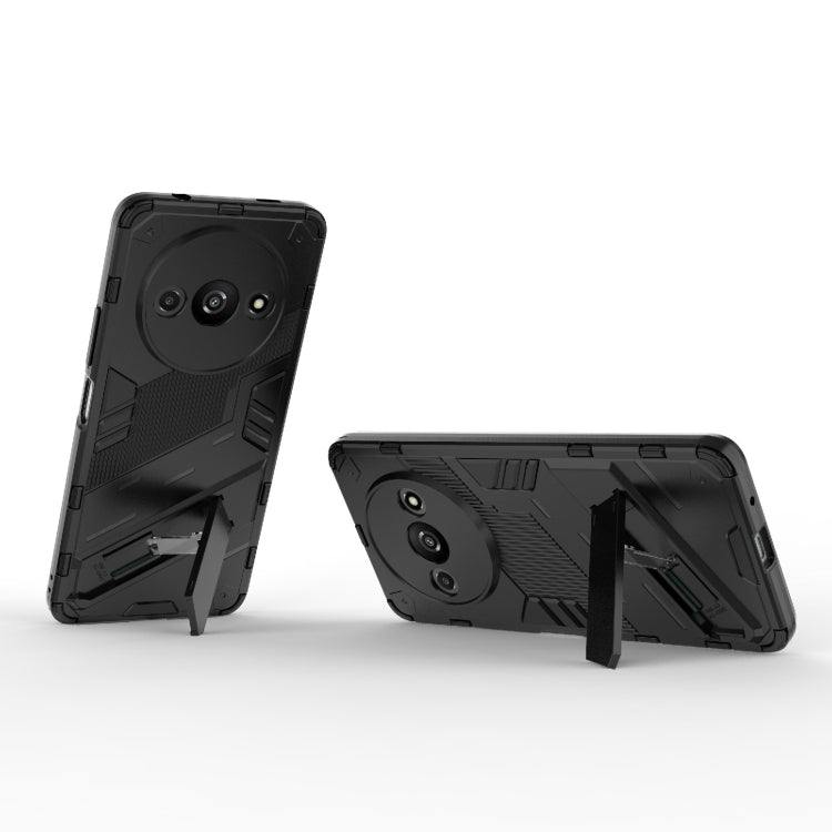 For Xiaomi Redmi A3 4G Global Punk Armor 2 in 1 PC + TPU Phone Case with Holder(Black) - Xiaomi Cases by buy2fix | Online Shopping UK | buy2fix