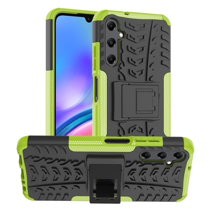 For Samsung Galaxy A05s Tire Texture TPU + PC Phone Case with Holder(Green) - Galaxy Phone Cases by buy2fix | Online Shopping UK | buy2fix