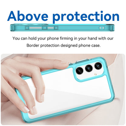 For Samsung Galaxy A35 Colorful Series Acrylic Hybrid TPU Phone Case(Transparent Blue) - Galaxy Phone Cases by buy2fix | Online Shopping UK | buy2fix