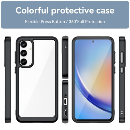 For Samsung Galaxy A55 Colorful Series Acrylic Hybrid TPU Phone Case(Black) - Galaxy Phone Cases by buy2fix | Online Shopping UK | buy2fix