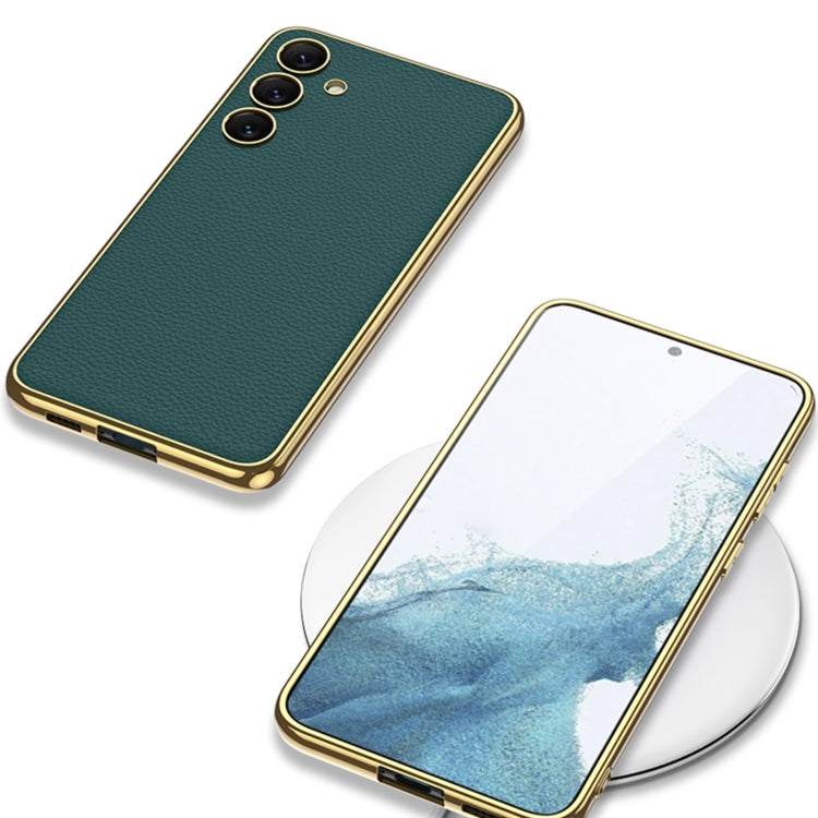 For Samsung Galaxy S24+ 5G GKK Plating TPU + Leather Full Coverage Phone Case(Green) - Galaxy S24+ 5G Cases by GKK | Online Shopping UK | buy2fix
