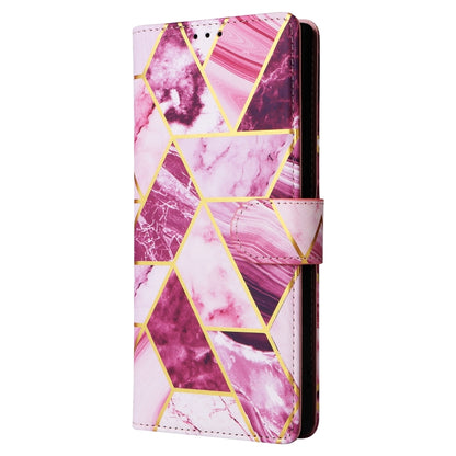 For Samsung Galaxy S24 Ultra 5G Marble Bronzing Stitching Leather Phone Case(Purple) - Galaxy S24 Ultra 5G Cases by buy2fix | Online Shopping UK | buy2fix