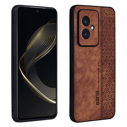 For Honor 100 AZNS 3D Embossed Skin Feel Phone Case(Brown) - Honor Cases by AZNS | Online Shopping UK | buy2fix