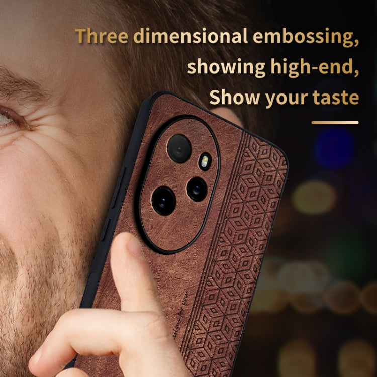 For Honor 100 Pro AZNS 3D Embossed Skin Feel Phone Case(Brown) - Honor Cases by AZNS | Online Shopping UK | buy2fix