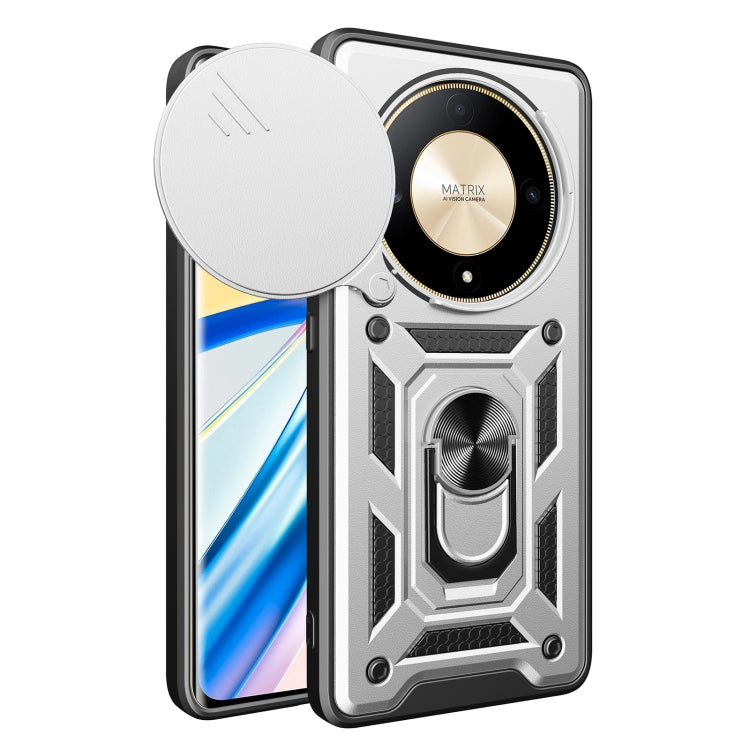 For Honor X9b Sliding Camera Cover Design TPU+PC Phone Case(Silver) - Honor Cases by buy2fix | Online Shopping UK | buy2fix