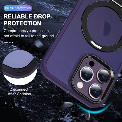 For iPhone 16 Pro Max Skin-feel MagSafe Holder PC Hybrid TPU Phone Case(Dark Purple) - iPhone 16 Pro Max Cases by buy2fix | Online Shopping UK | buy2fix