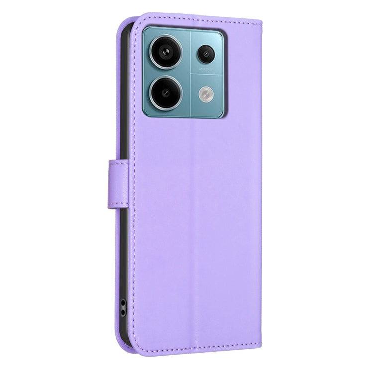 For Xiaomi Redmi Note 13 Pro 4G Global Four-leaf Embossed Leather Phone Case(Purple) - Note 13 Pro Cases by buy2fix | Online Shopping UK | buy2fix