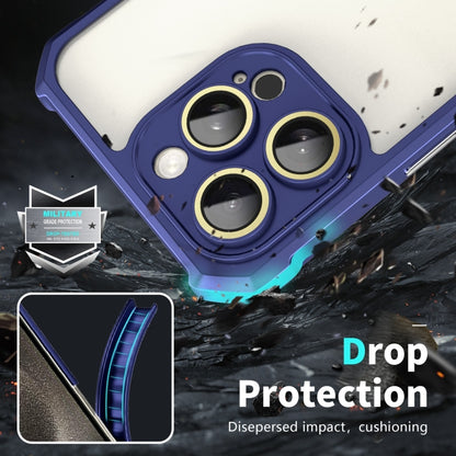 For iPhone 16 Plus Shockproof Acrylic Phone Case with Lens Glass Film(Blue) - iPhone 16 Plus Cases by buy2fix | Online Shopping UK | buy2fix